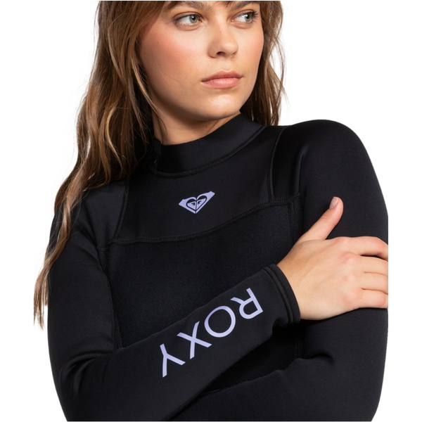 2025 Roxy Womens Prologue 2mm Long Sleeve Back Zip Shorty Wetsuit ERJW403068 - True Black